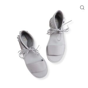 Chic Gray teen / women's boho fringe leather sandals